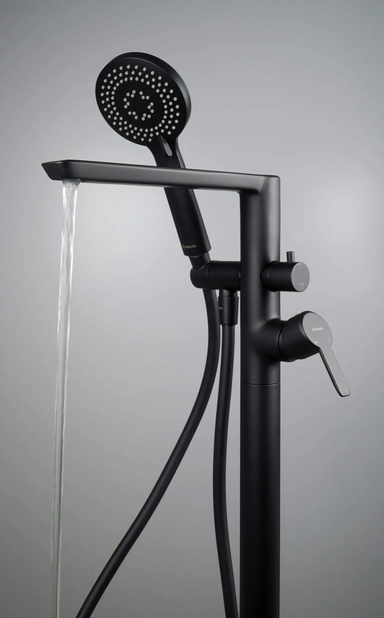 Deante BQA_N17M Bateria wannowa wolnostojąca z zestawem prysznicowym