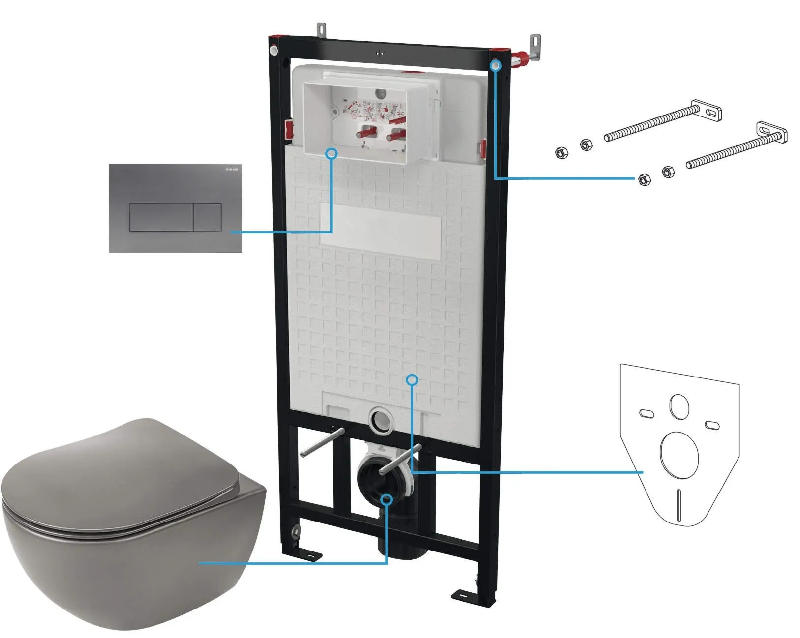 Deante Zestaw WC podtynkowy 6 w 1