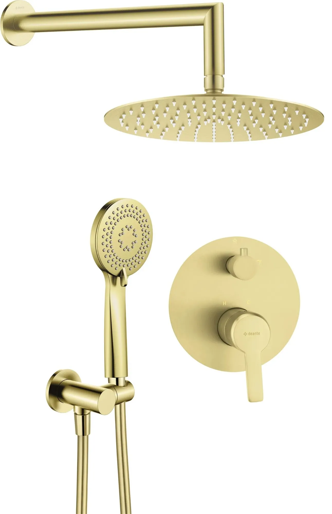Deante Arnika NAC_R9QP Zestaw prysznicowy podtynkowy złoto szczotkowane Złota