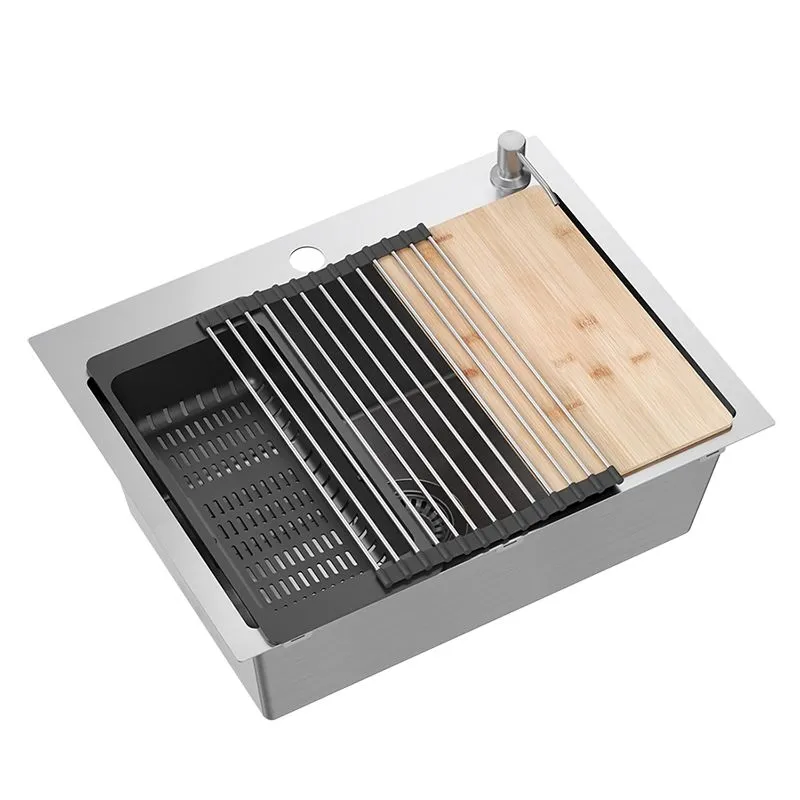 QUADRON LUKE 110 WORKSTATION zlewozmywak + Qmata + Wkładka + Dozownik + Deska