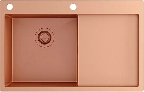 TERRA101N-L-C (nano) Zlewozmywak stalowy miedziany PVD , Powłoka Nano