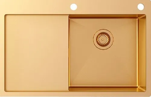 TERRA101N-R-G (nano) Zlewozmywak stalowy , złoty , z powłoką Nano