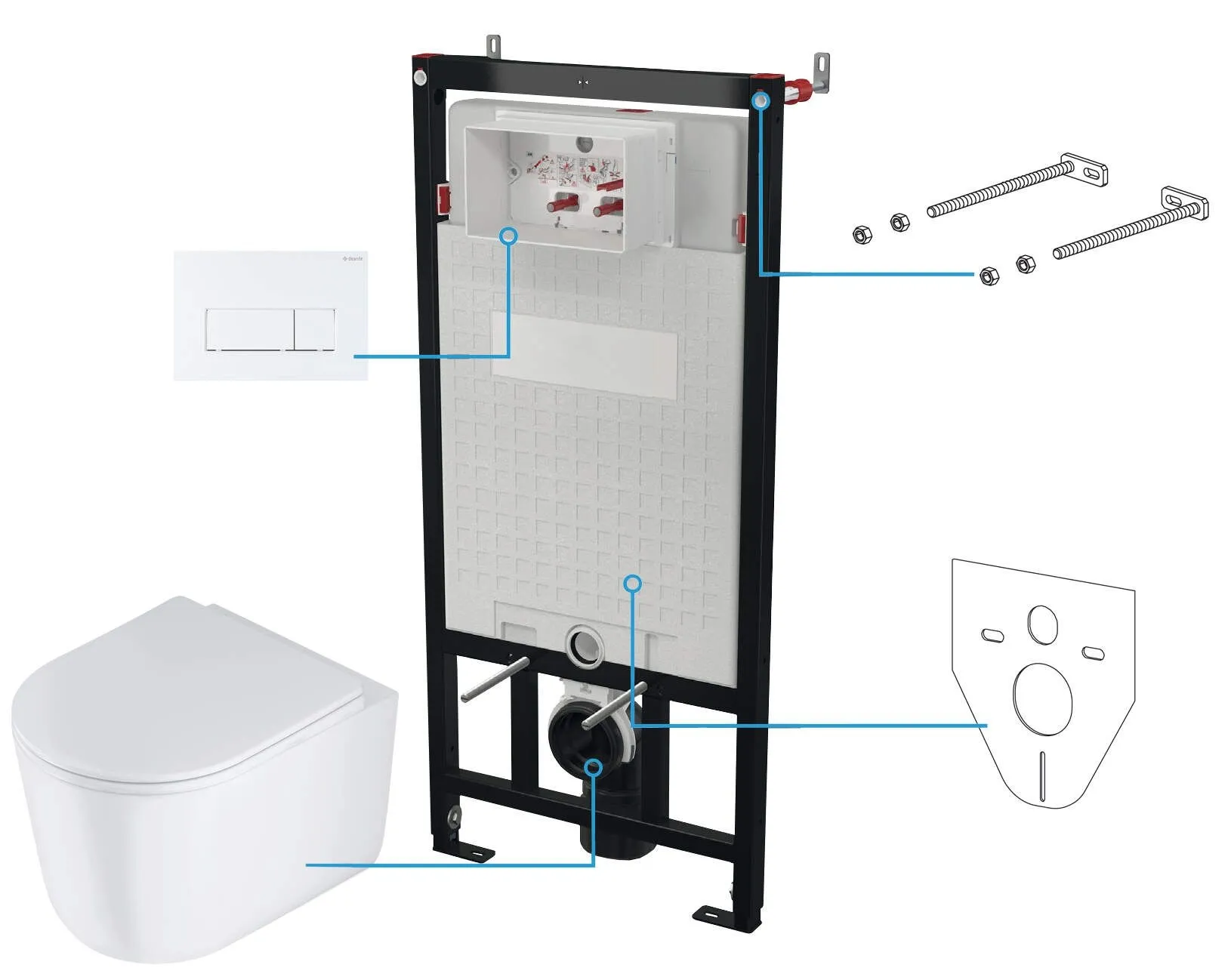 Deante Zestaw WC podtynkowy 6 w 1