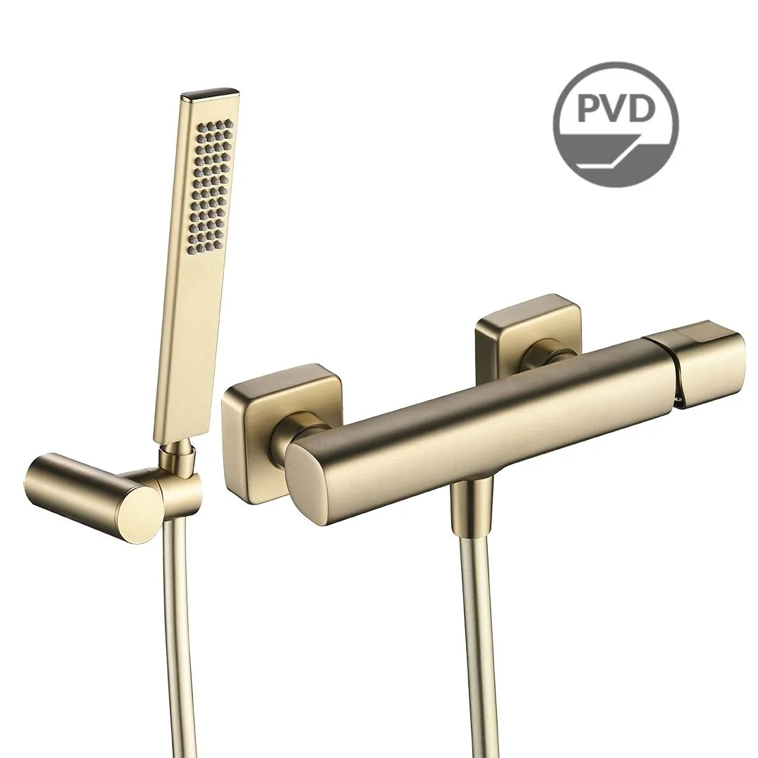 LAVEO Tores - bateria natryskowa ścienna z zestawem natryskowym