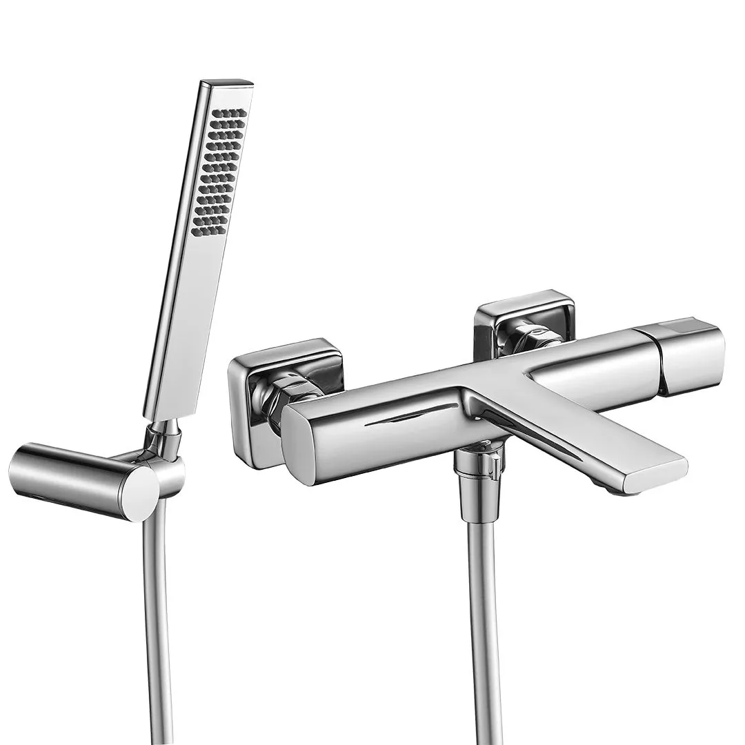 LAVEO Tores - bateria wannowa ścienna z zestawem natryskowym