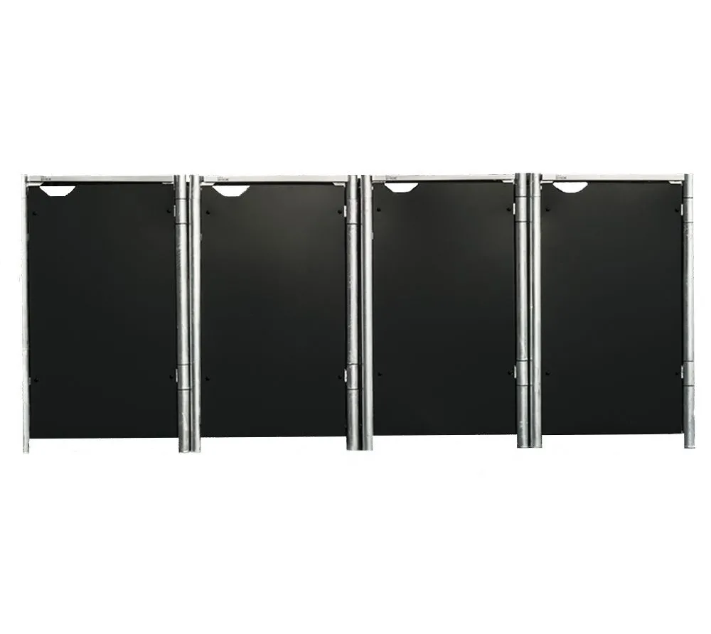 Hide Metalowy pojemnik na śmieci na 4 pojemniki na śmieci 240 litrów Czarny 81x279x115cm