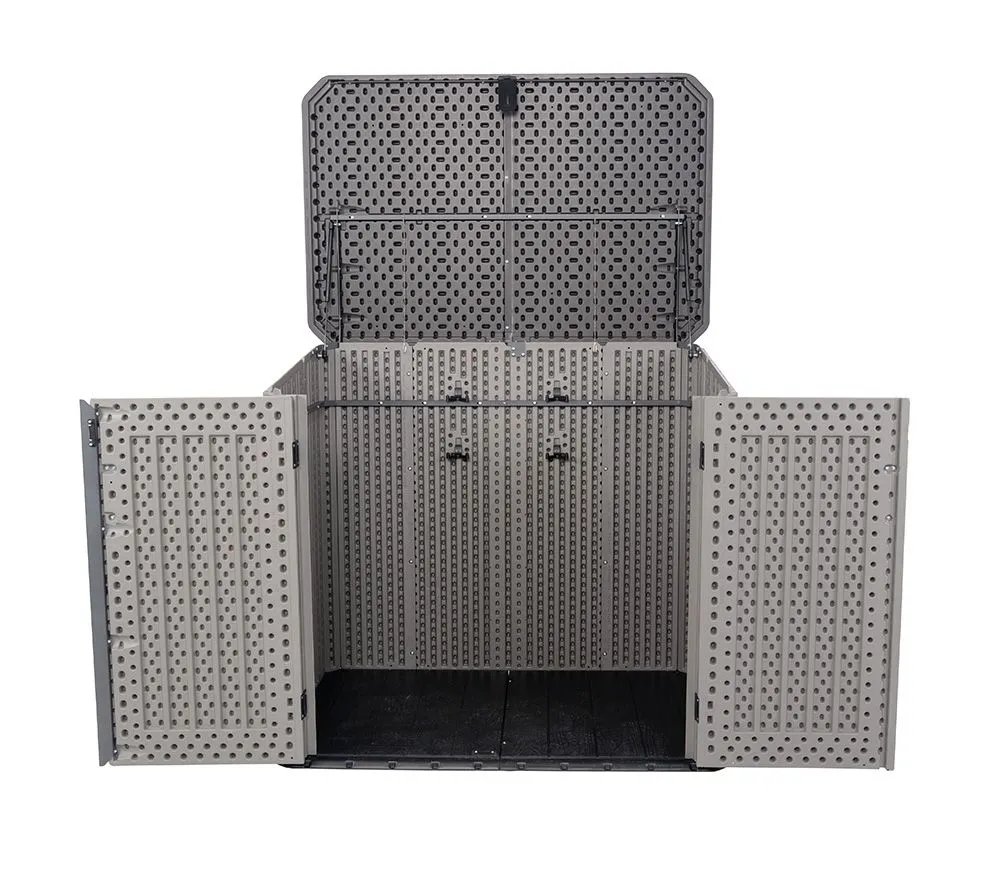 Lifetime Plastikowy pojemnik na śmieci i szafka na sprzęt Phil 2x240 L Szary 94x146x128cm