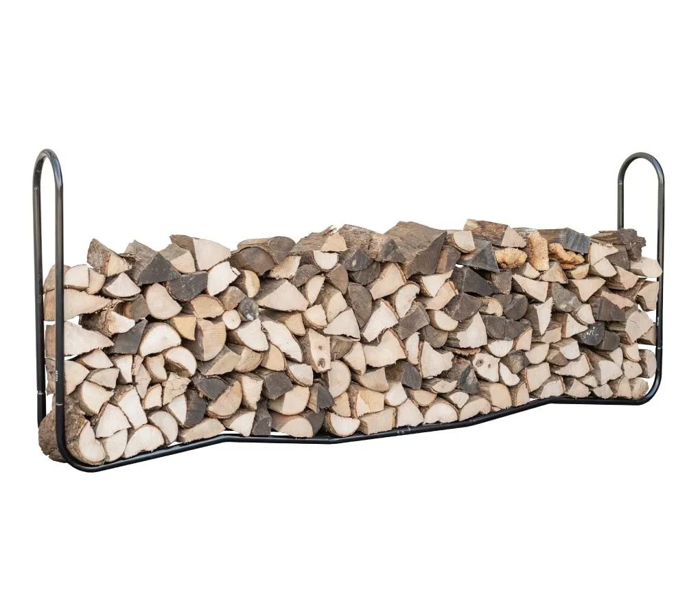 ShelterLogic Stalowy stojak na drewno opałowe Czarny 25x244x99cm