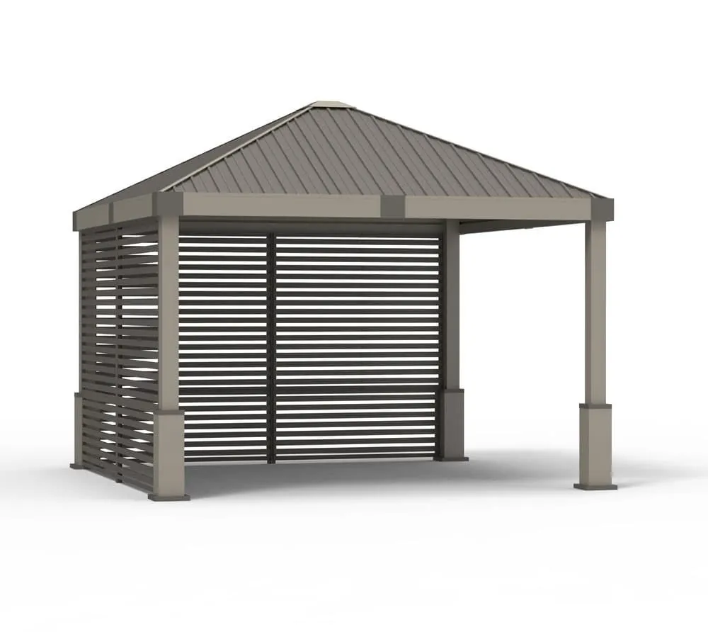 Sojag Pawilon aluminiowy Nanda 1212 ze ścianą boczną Szampan 363x363x313cm