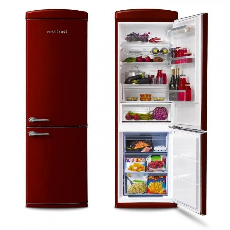 VESTFROST VR-FB373-2E1BR Bordowa chłodziarko zamrażarka Retro