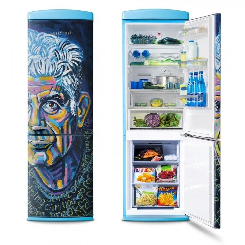 VESTFROST VR-FB373-2E1BU Art Collection Bourdain niebieska chłodziarko zamrażarka Retro