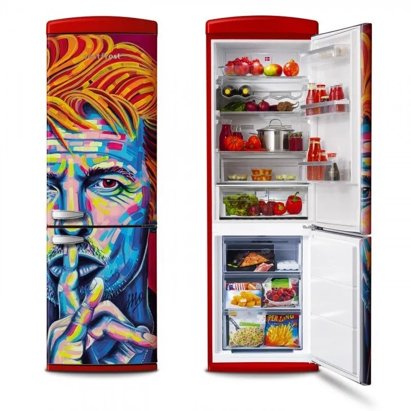 VESTFROST VR-FB373-2E1RD Art Collection Bowie Czerwona chłodziarko zamrażarka Retro