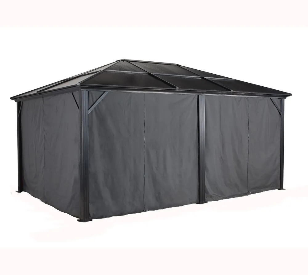 Sojag Zasłony wraz z klipsami do altanki Meridien 1216 Ciemny szary