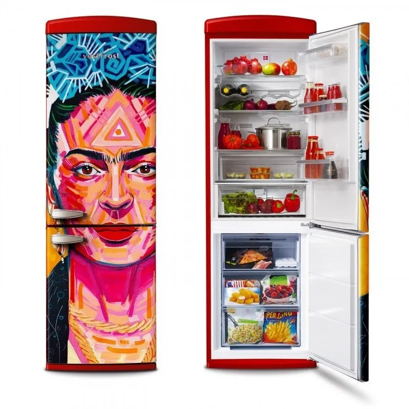 VESTFROST VR-FB373-2E1RD Art Collection Kahlo Czerwona chłodziarko zamrażarka Retro