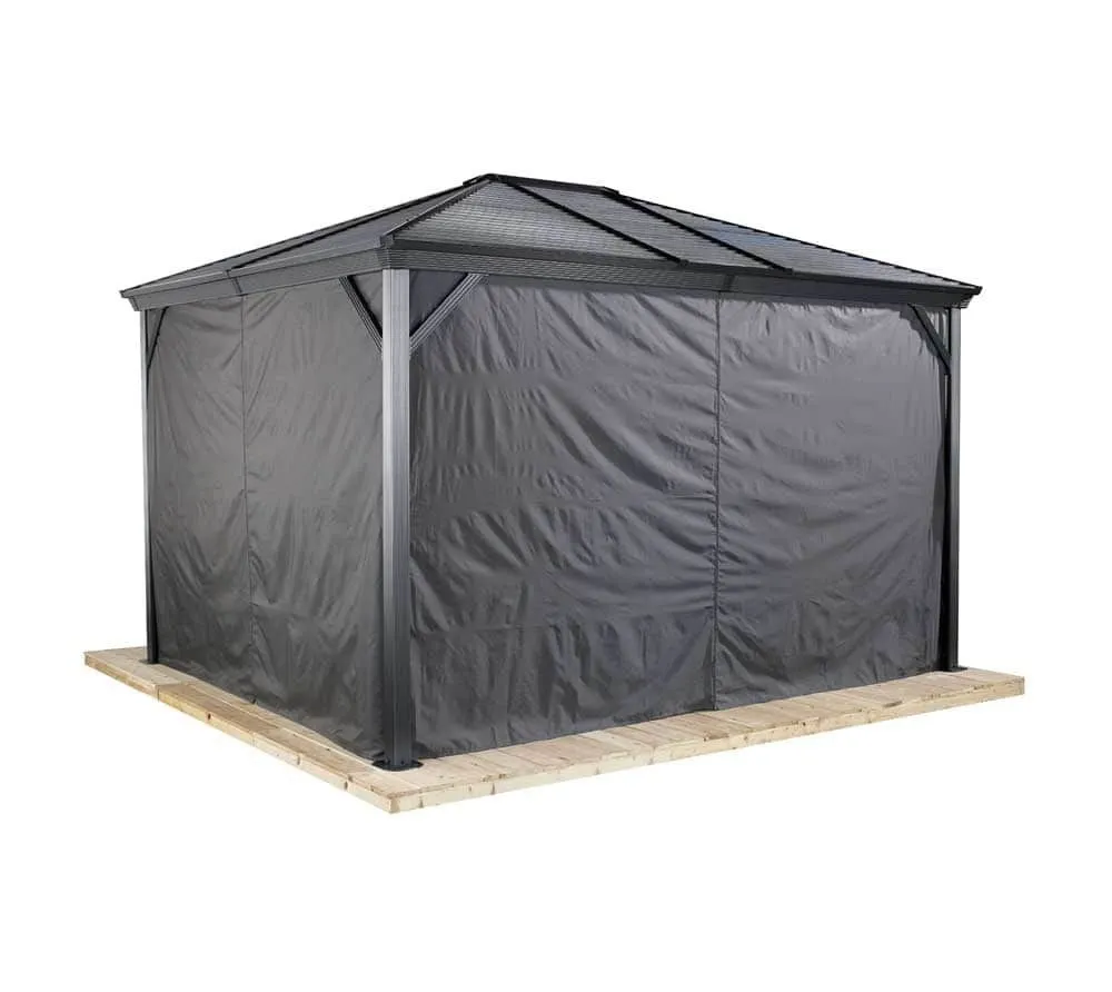 Sojag Zasłony w komplecie z klipsami do altanki Ventura 1010 Ciemny szary