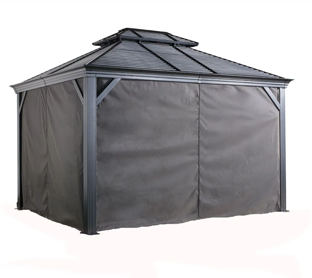 Sojag Zasłony wraz z klipsami do altanki Mykonos Messina 1216 Szary