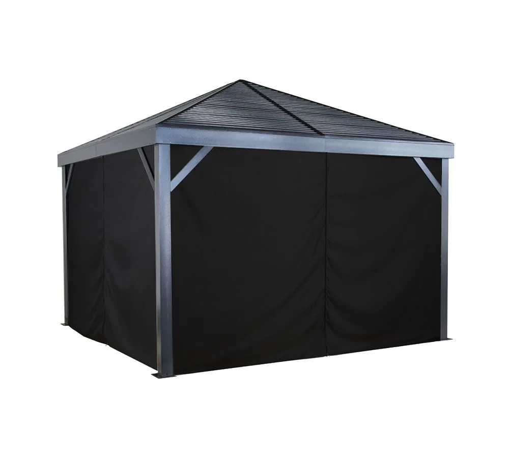 Sojag Zasłony wraz z klipsami do altanki South Beach Valencia 1212 Czarny