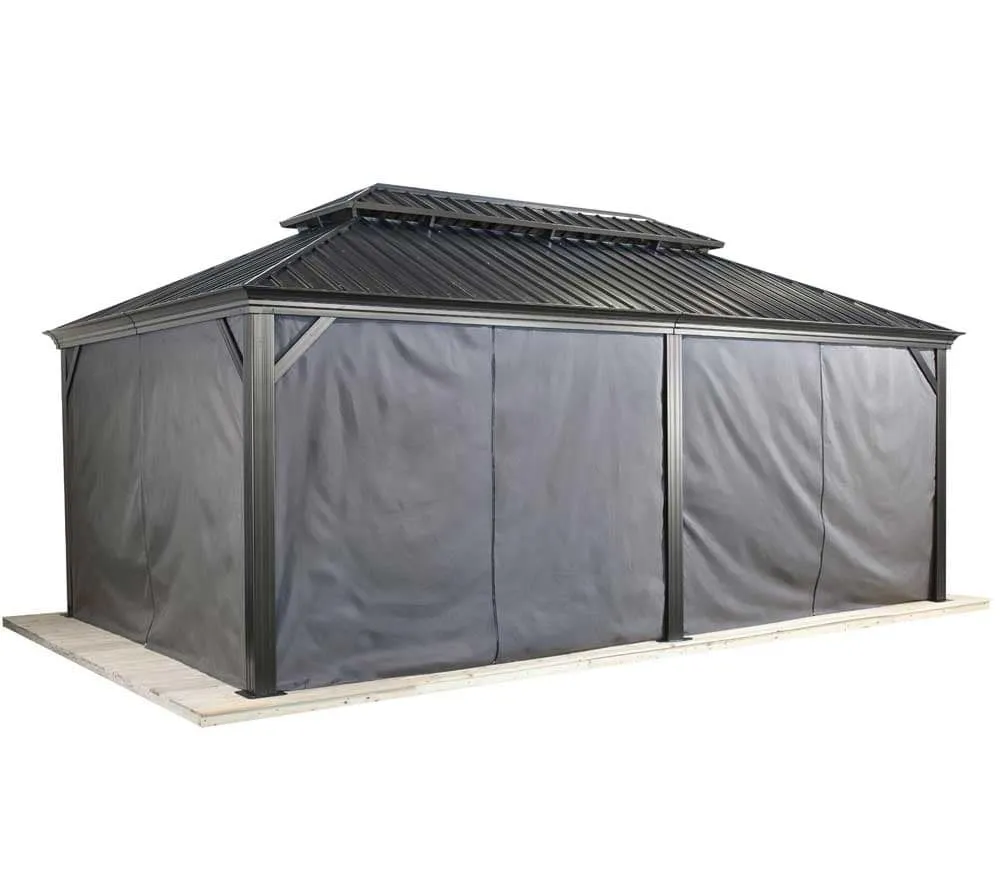 Sojag Zasłony z klipsami do Altany Messina 1220 Zasłony z klipsami Ciemny szary