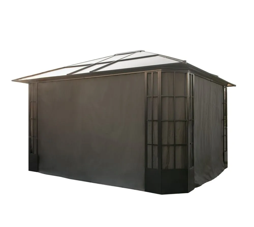 Sojag Zasłony wraz z klipsami do pawilonu Savino 1214 Ciemny szary