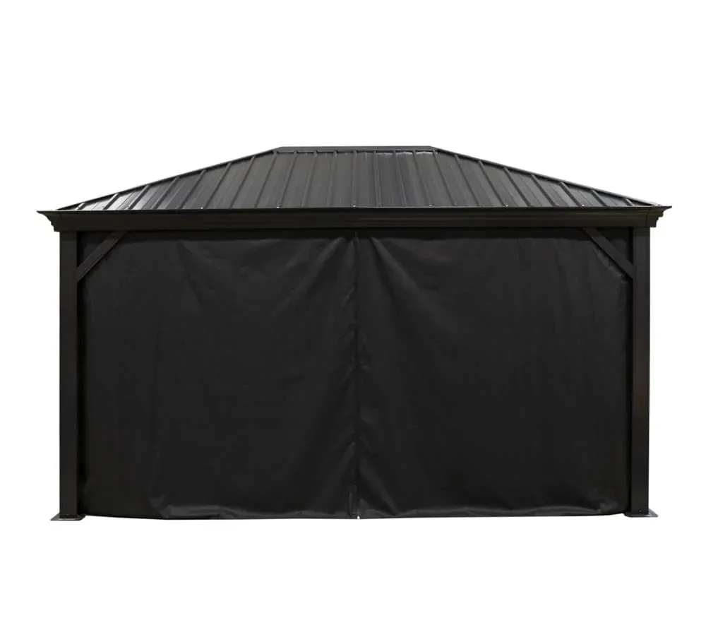 Sojag Zasłony w komplecie z klipsami do altanki Marsala 1014 Czarny