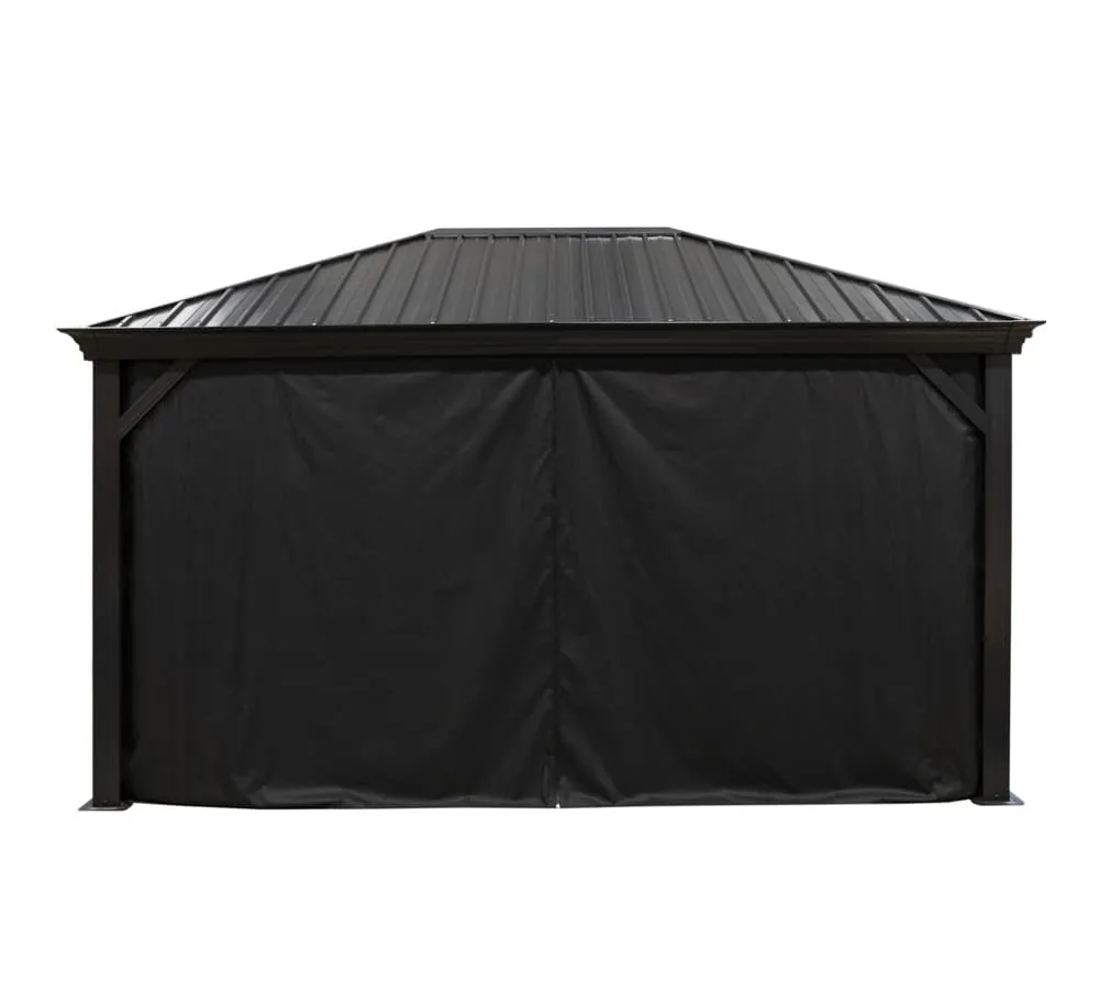 Sojag Zasłony wraz z klipsami do altanki Marsala 1216 Czarny