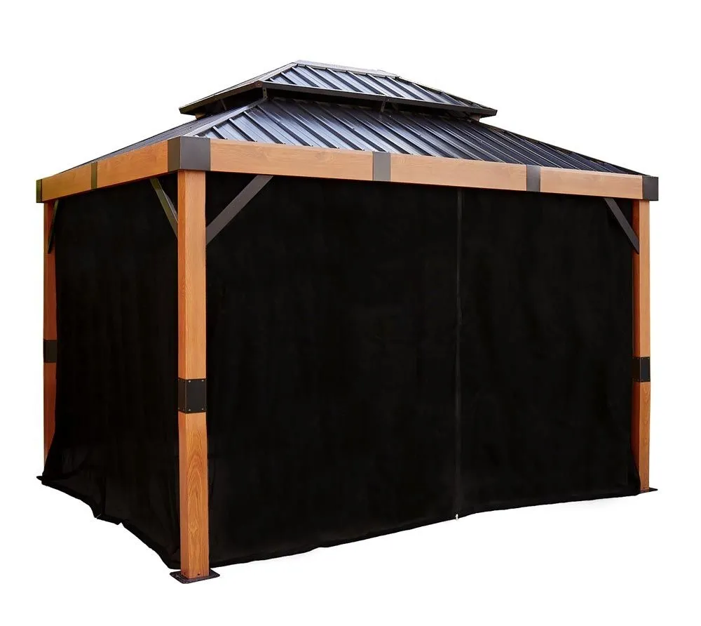 Sojag Zasłony wraz z klipsami do pawilonu Fontana 1012 Czarny