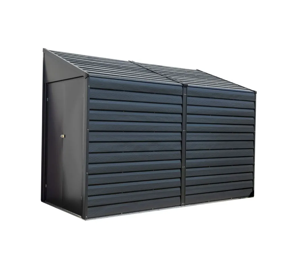 Spacemaker Metalowa szopa na narzędzia przybudówka 410 Szary 124x295x208cm