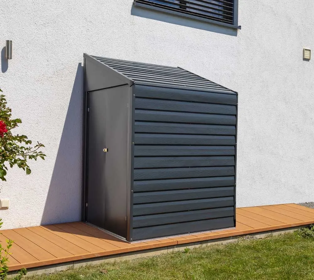 Spacemaker Metalowa szopa na narzędzia przydomowa 47 Szary 124x203x208cm