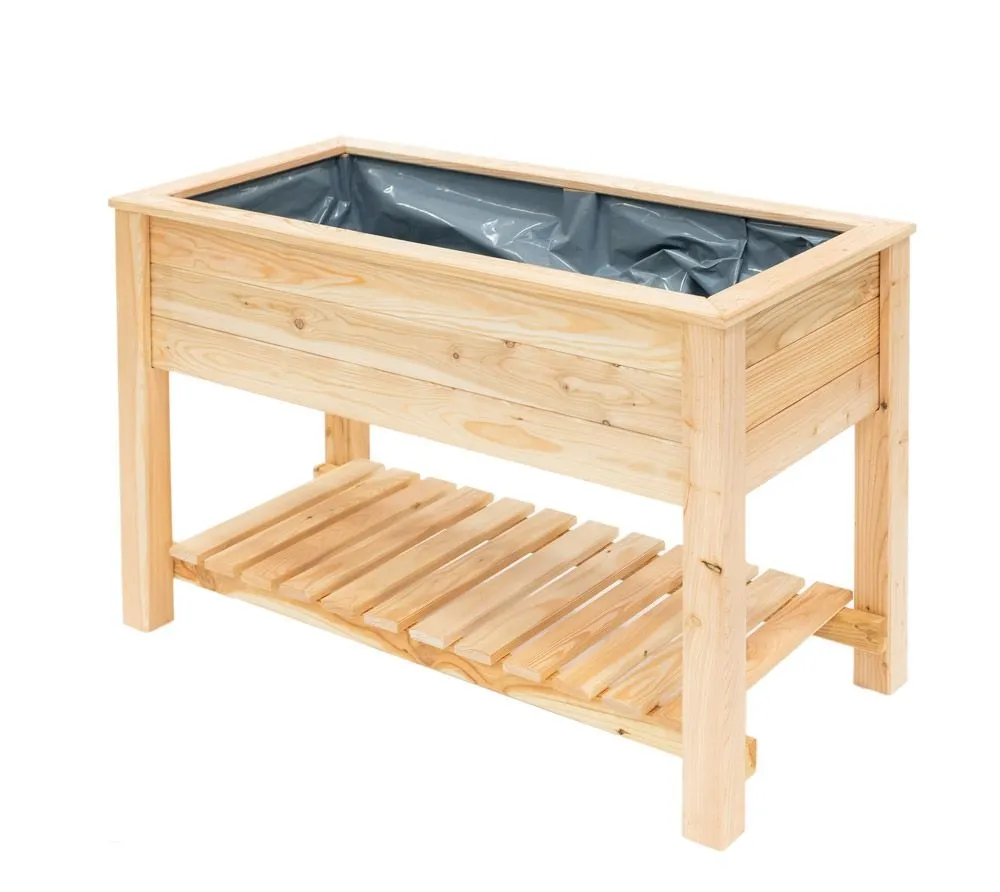 Westmann Podwyższona grządka Emily z drewna modrzewiowego z półką Natura 120x65x75 cm