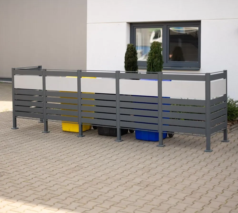 Westmann Okładzina metalowa na śmieci Planum 5x240L Mieszanka antracytu 400x90x120cm