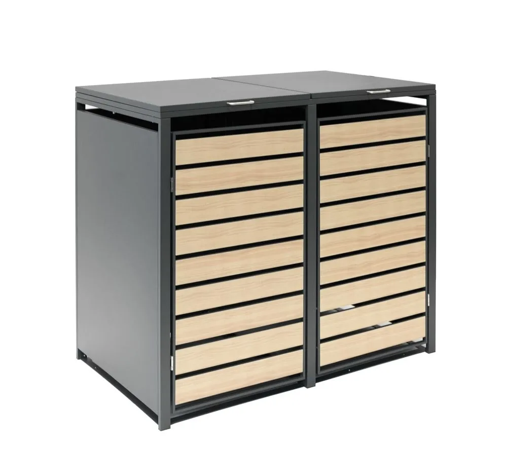 Westmann Pojemnik na śmieci metalowy 2 Lacina Antracyt 132x80x116cm