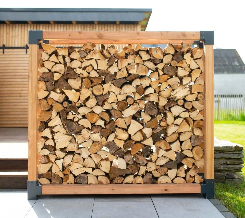 Westmann Stojak na drewno opałowe z drewna modrzewiowego Michel XXL Natura 198x40x180cm