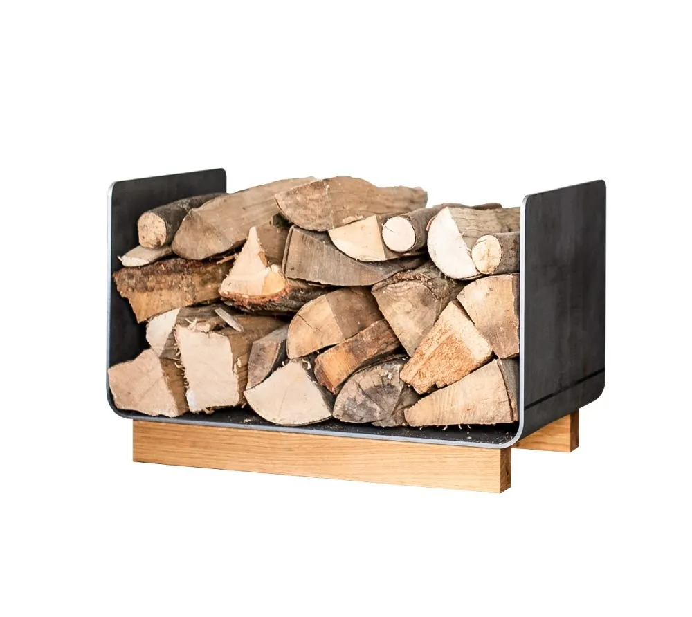 Westmann Stalowy stojak na drewno opałowe Enja Srebro 62x34x39cm