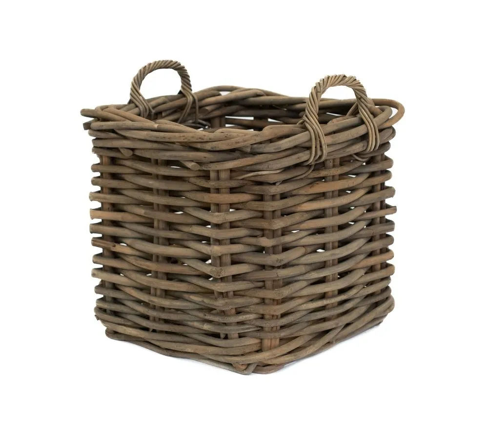 Westmann Rattanowy kosz na drewno opałowe Vida L Brązowy 50x50x45cm