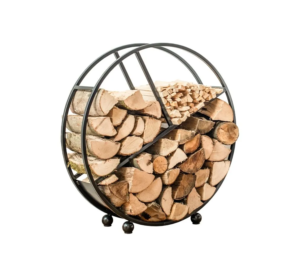 Westmann Stalowy stojak na drewno opałowe Ozyrys Czarny 80x82cm