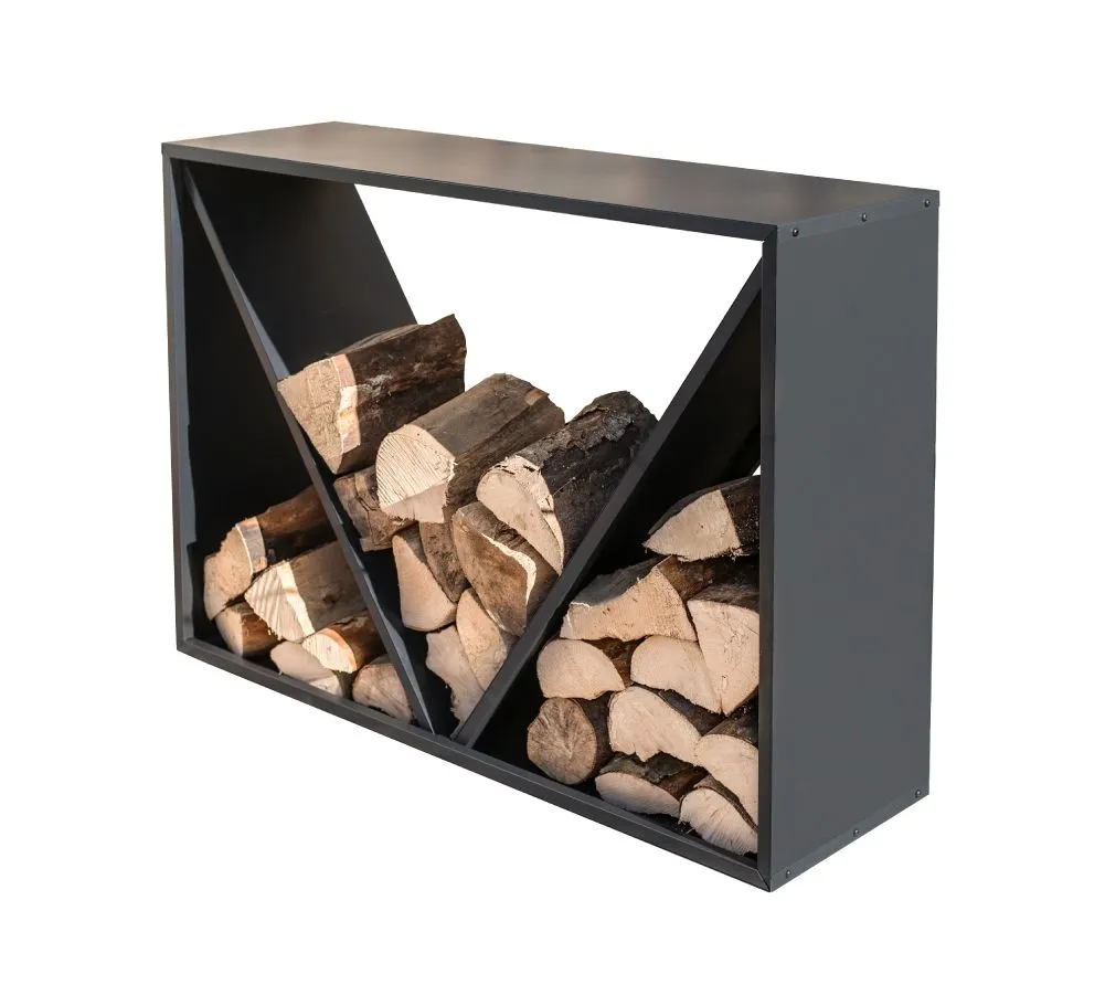 Westmann Stalowy stojak na drewno opałowe Czarny 115x35x80cm