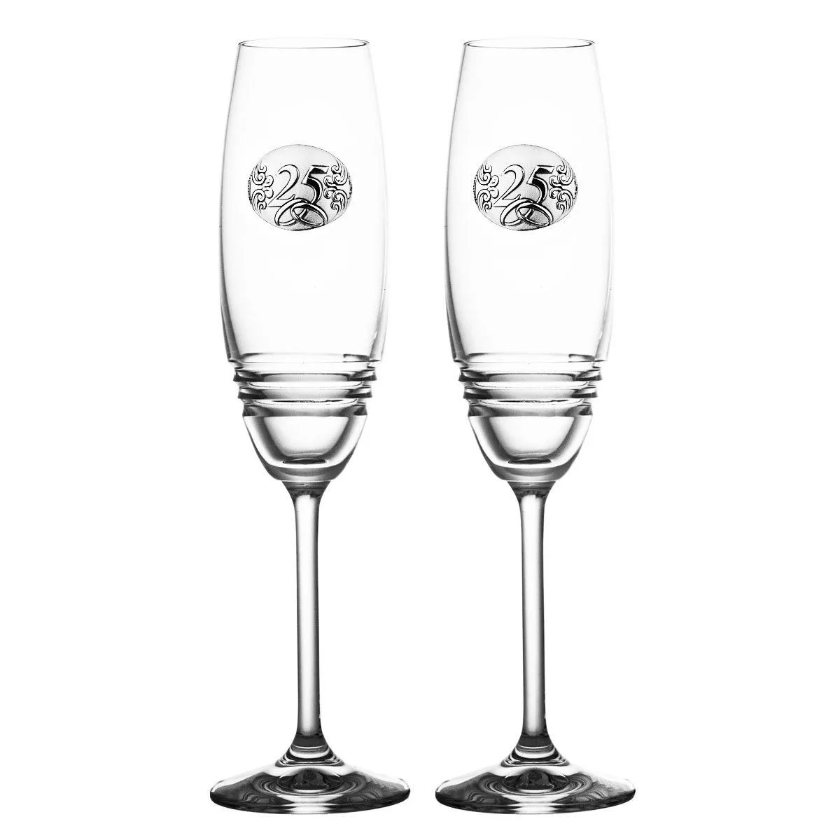 Crystal Julia Kieliszki kryształowe do szampana "Srebrne Gody" 2 sztuki