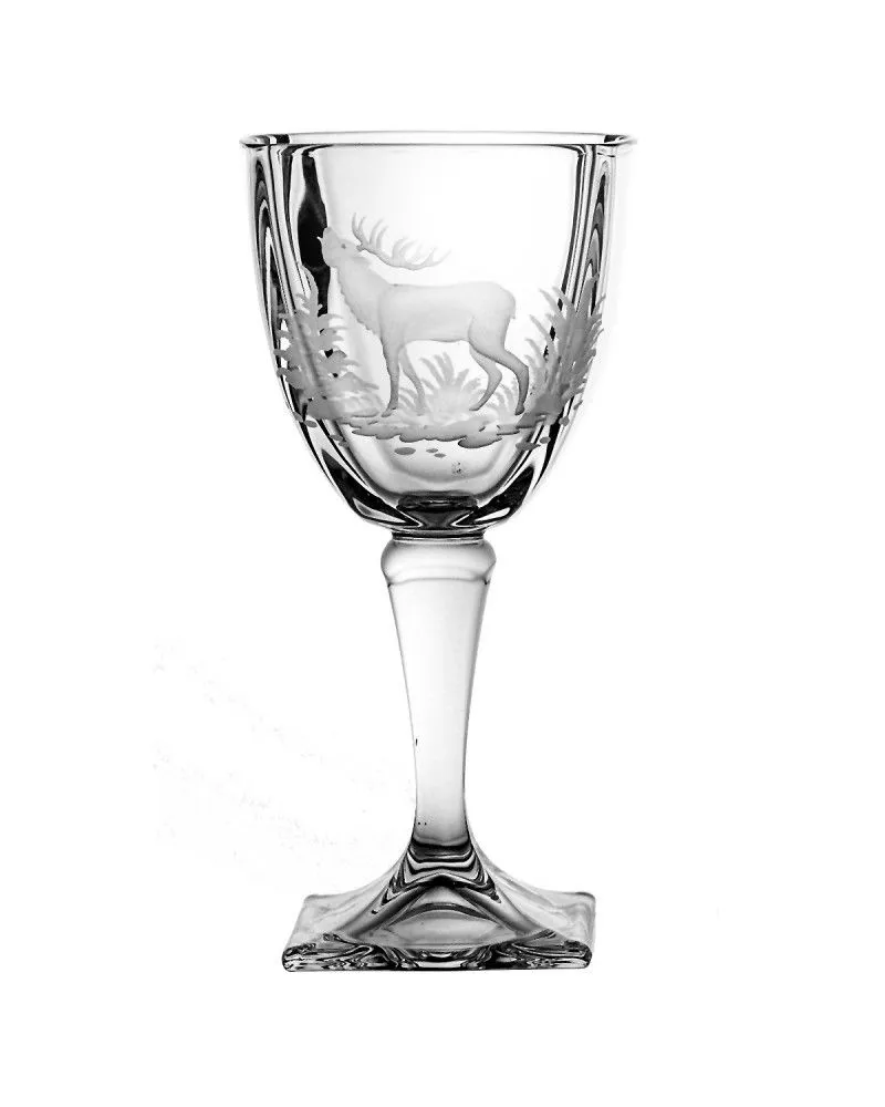 Crystal Julia Kieliszki do wina grawer myśliwski 6 sztuk