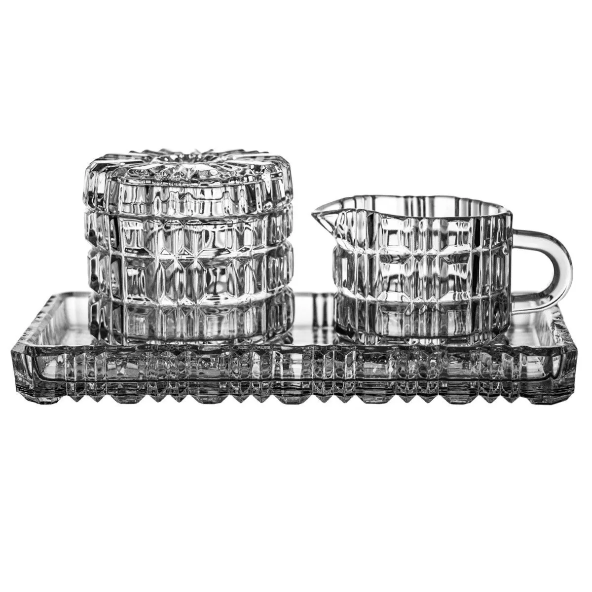 Crystal Julia Komplet śniadaniowy cukiernica taca dzbanek