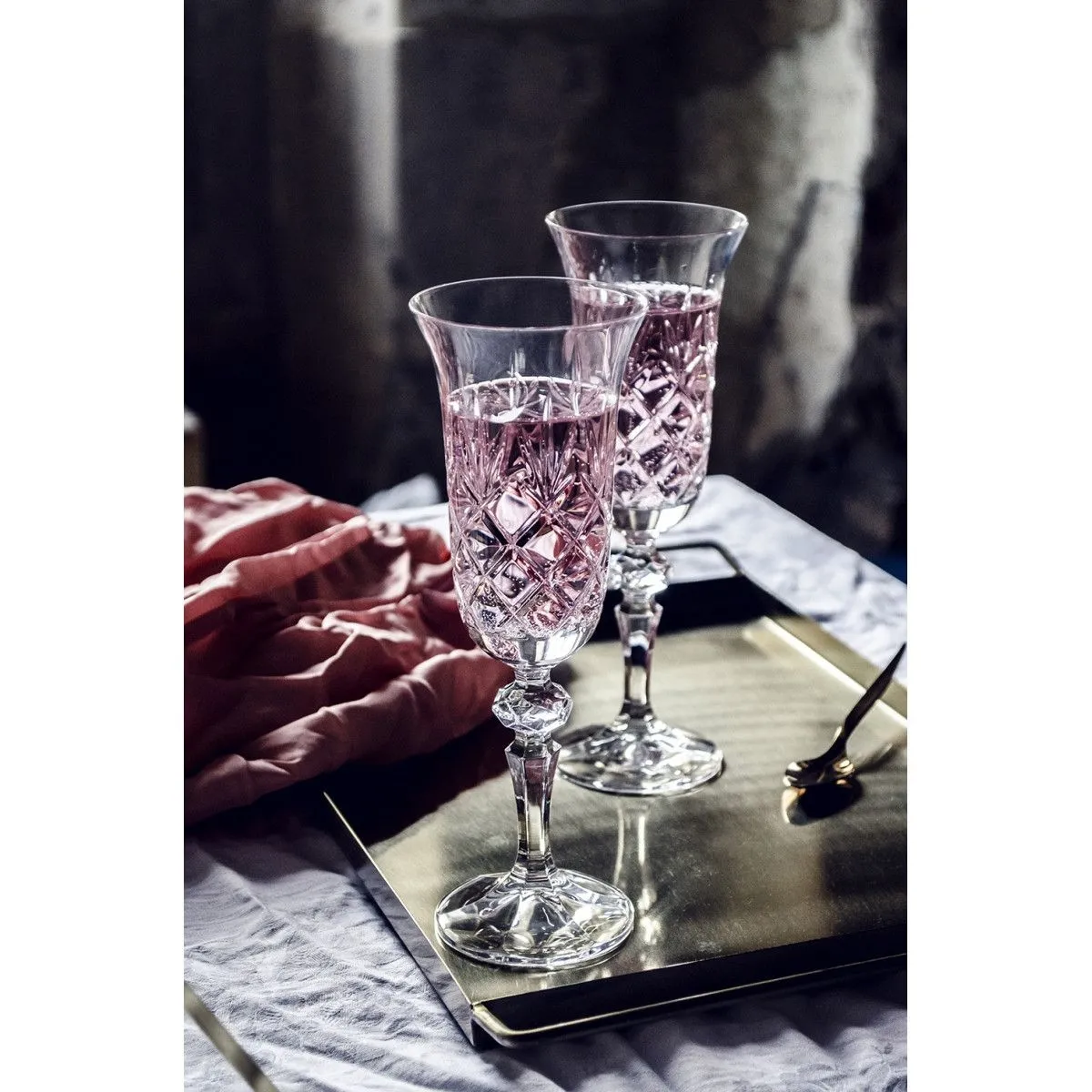 Crystal Julia Kieliszki do szampana prosecco 6 sztuk Ananas