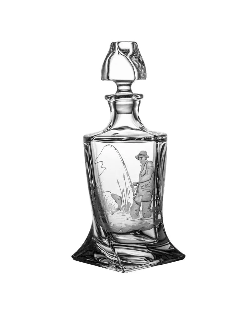 Crystal Julia Karafka do whisky koniaku nalewki motyw wędkarski