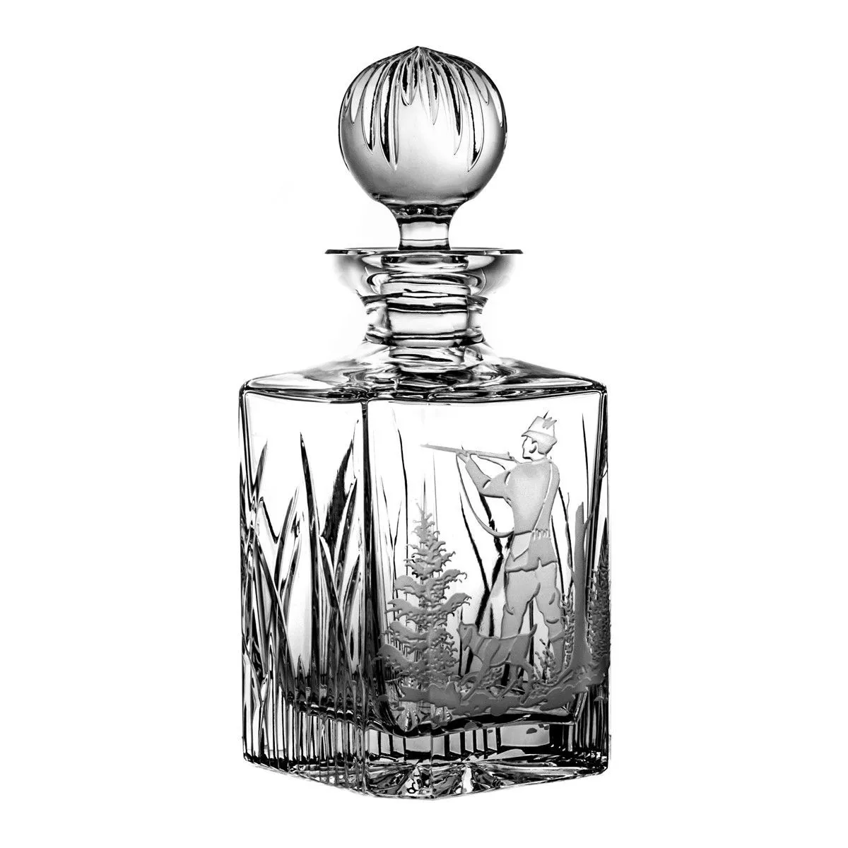 Crystal Julia Karafka kryształowa do whisky brandy motyw myśliwski