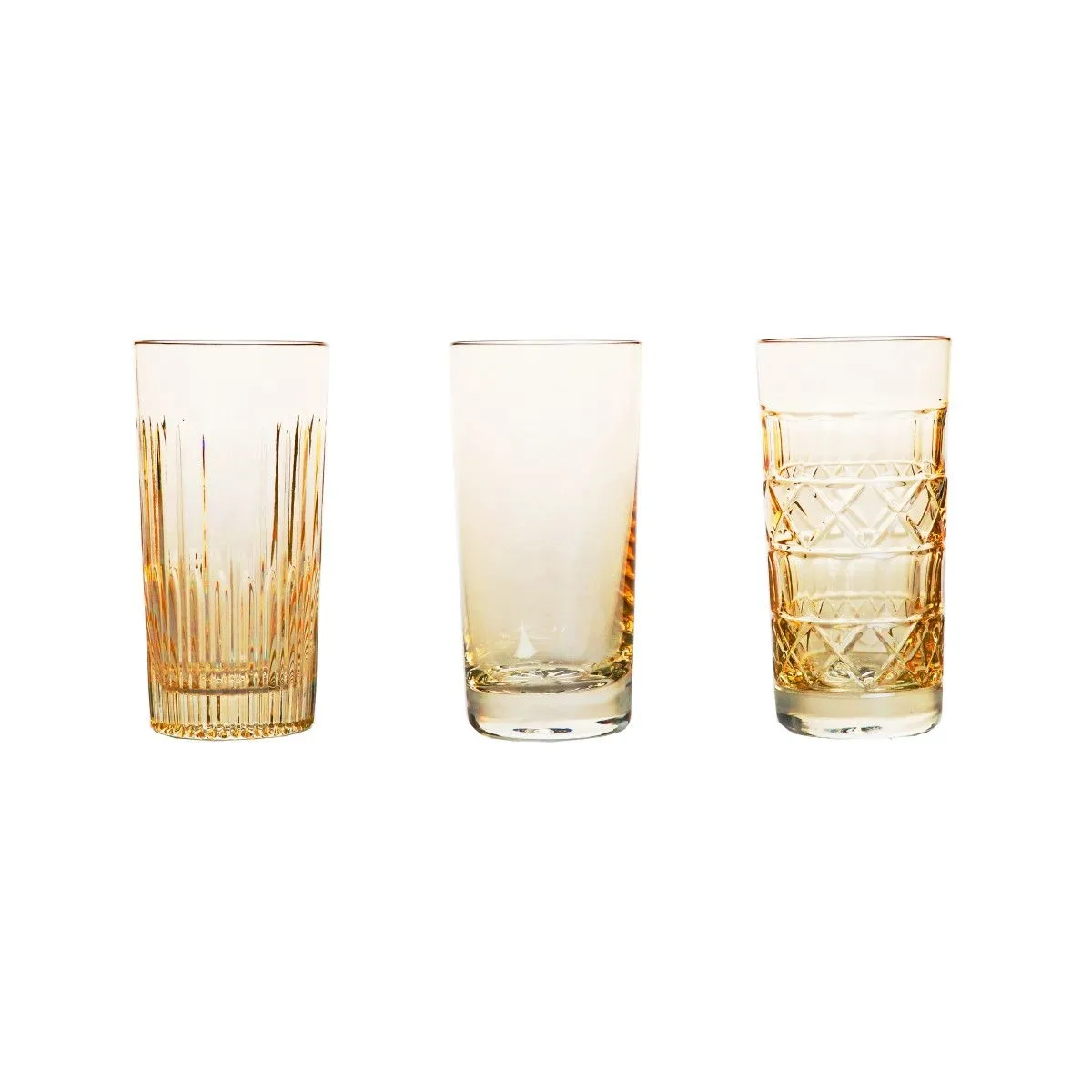 Crystal Julia Szklanki kryształowe wysokie żółte pastelowe Veranda