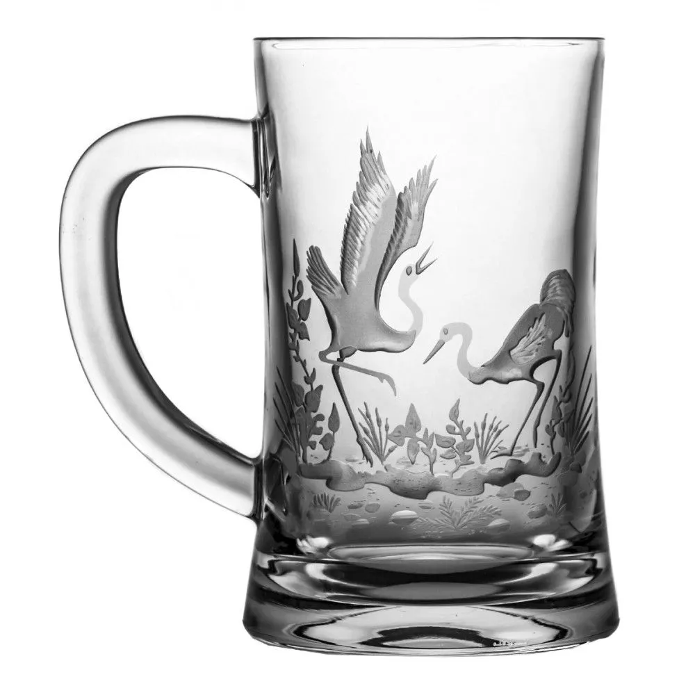 Crystal Julia Kufel kryształowy do piwa wygrawerowane żurawie