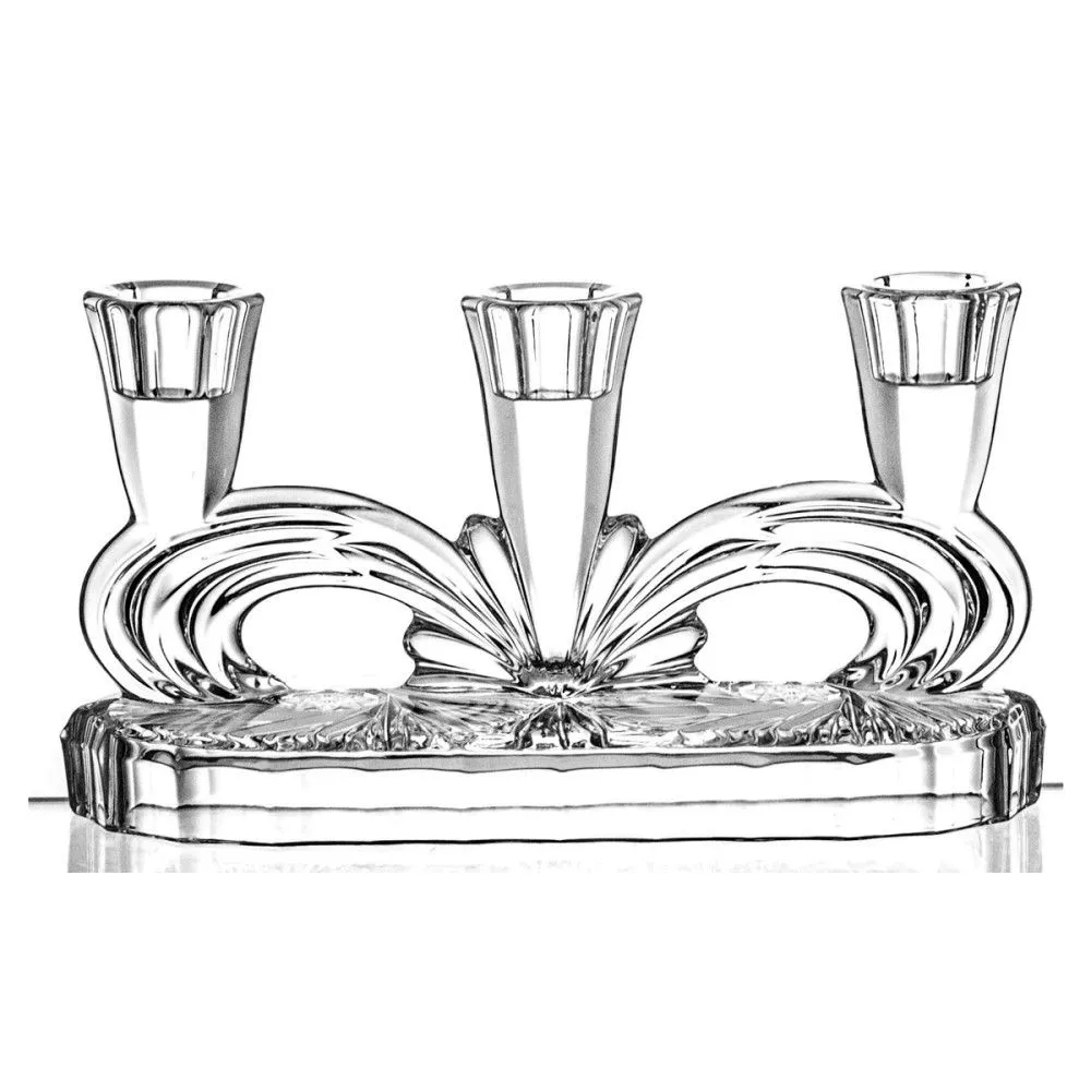 Crystal Julia Świecznik kryształowy trójramienny 12 cm