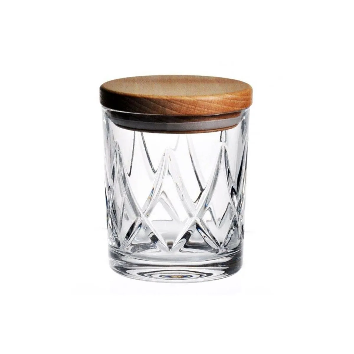 Crystal Julia Pojemnik kryształowy z drewnianym deklem 10,5 cm