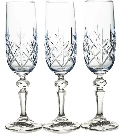 Crystal Julia 14992 Kieliszki kryształowe do szampana 3 szt. niebieskie
