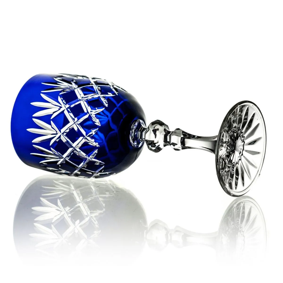 Crystal Julia Kieliszki kolorowe do wina kryształowe kobalt 6 sztuk Ananas