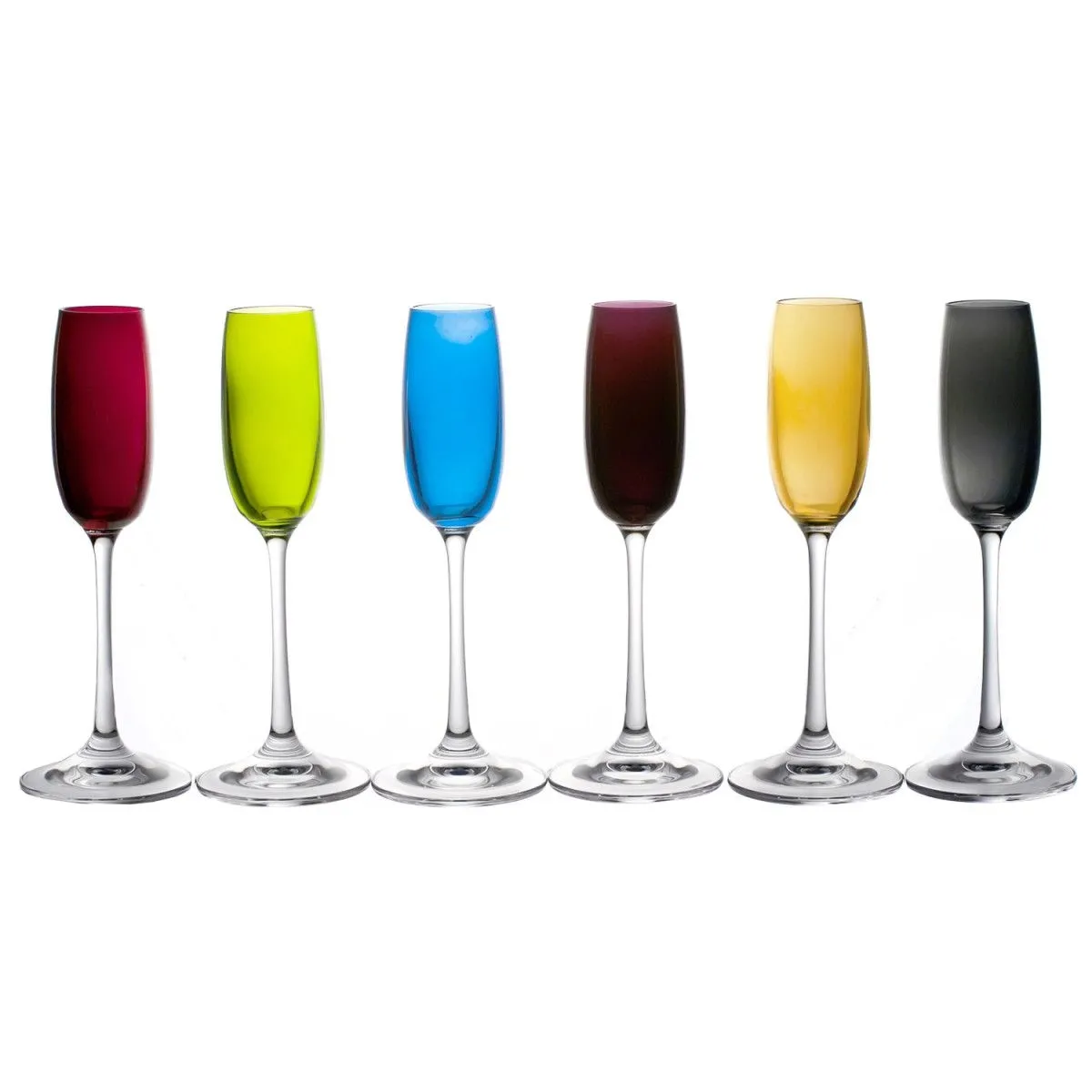 Crystal Julia Kieliszki kryształowe do likieru kolorowe 6 sztuk