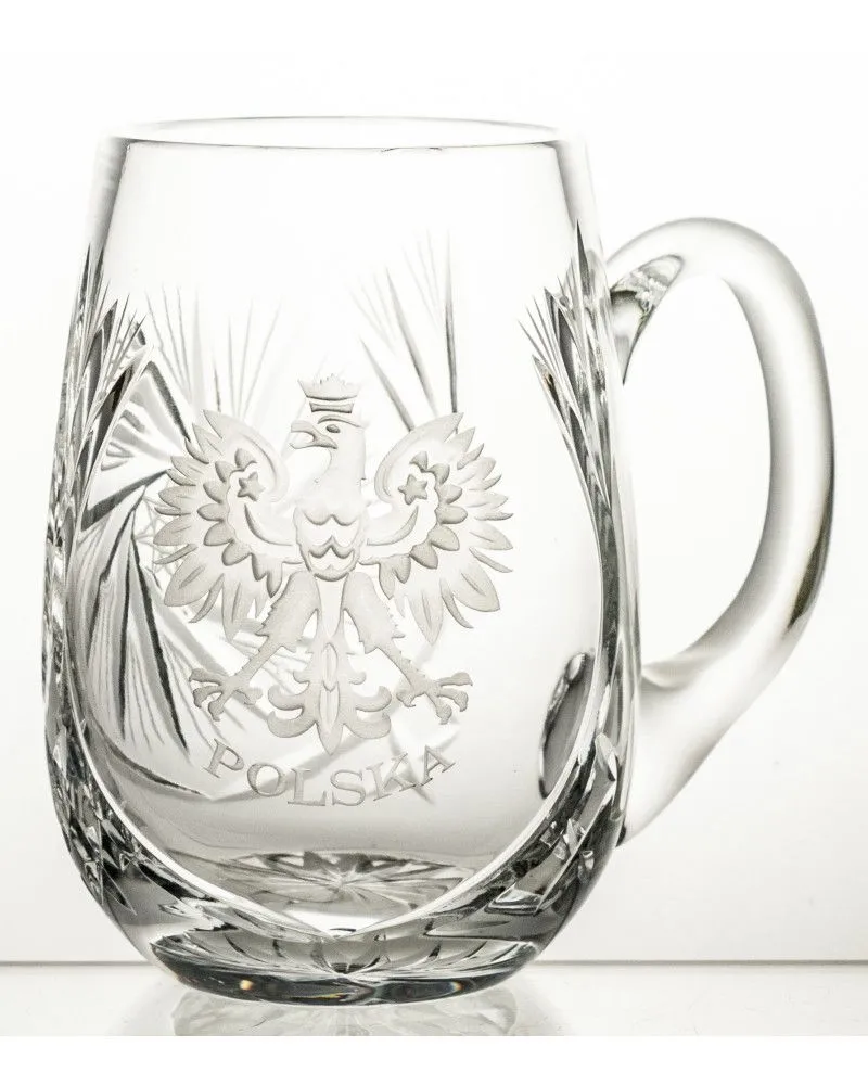 Crystal Julia Kufel kryształowy do piwa wygrawerowany orzeł POLSKA Młynek